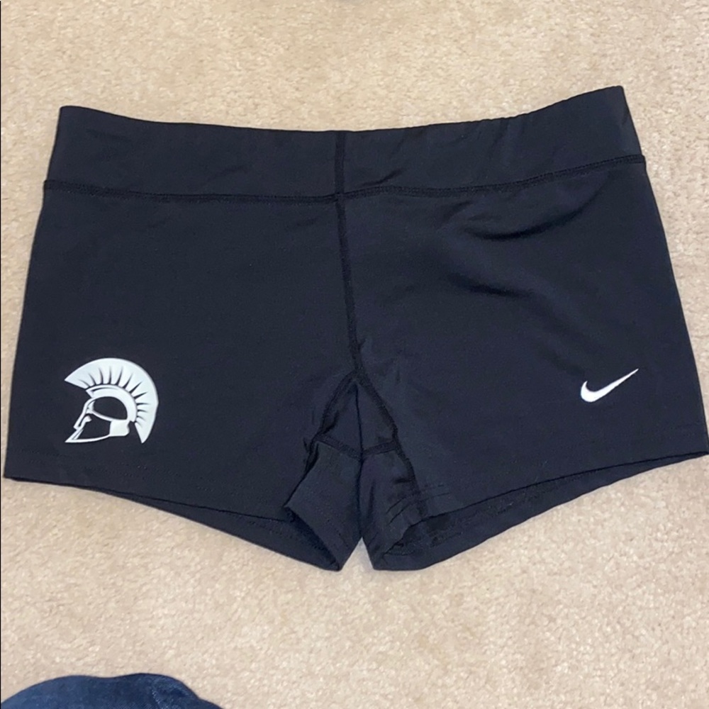 Medium Nike dri-fit spandex shorts with spartan